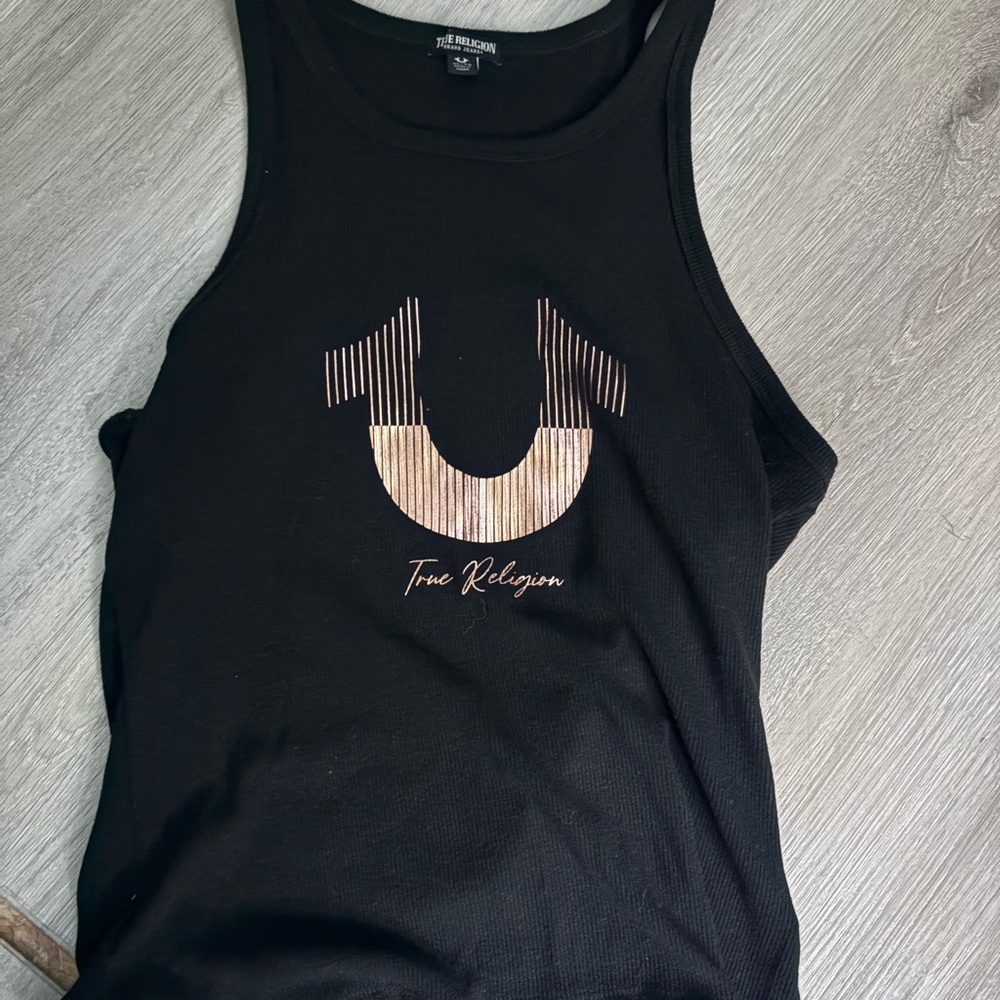 True Religion Black and Gold Tank Top